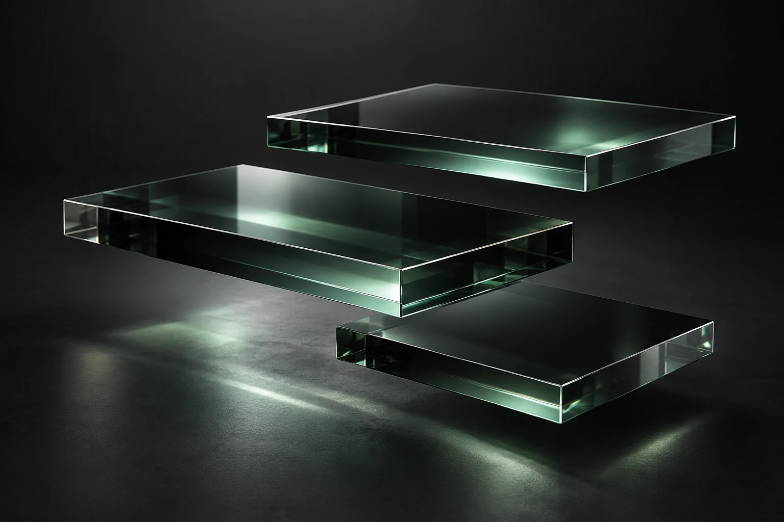 Layers of floating architectural glass